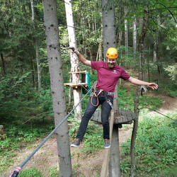 Activity holidays Europe - A man enjoying the Accro park activity in Chamonix