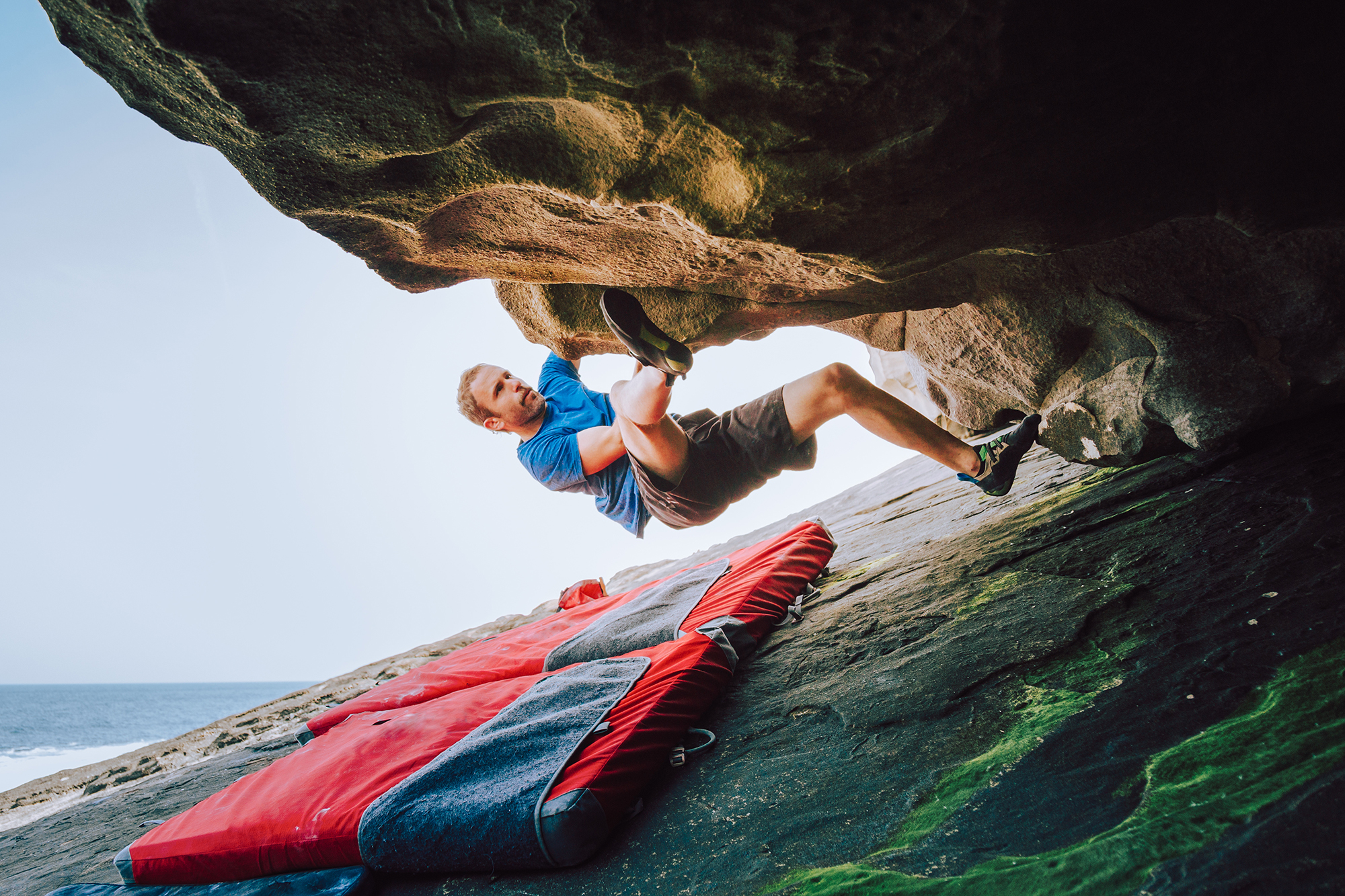 image showing man bouldering