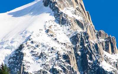 A view of the Aguille du Midi in Chamonix