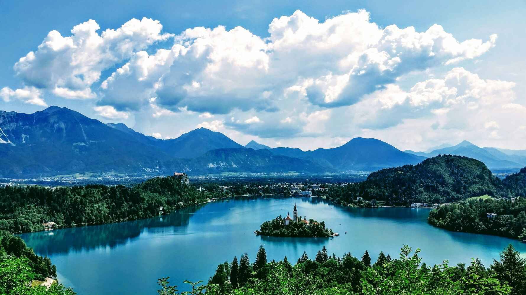 A view of Lake Bled in Slovakia