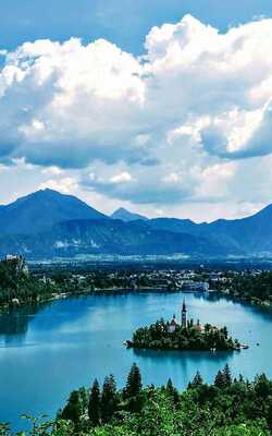 A view of Lake Bled in Slovakia